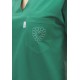 Bluza medyczna damska KORNELIA bawełna 100% - ciemna zieleń medyczna, ozdobny haft